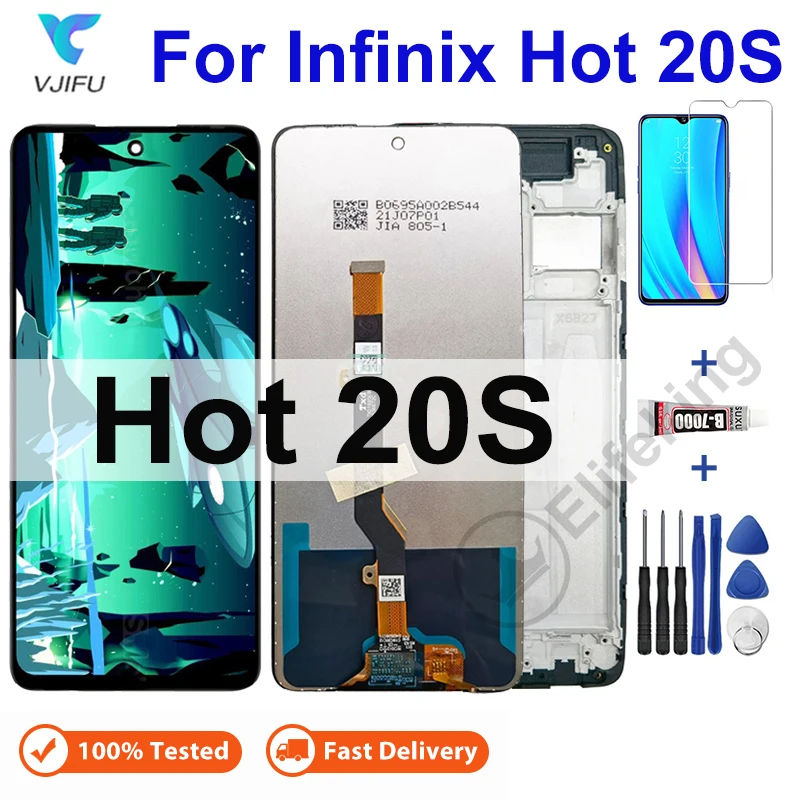 Display For INFINIX Hot 20S X6827 LCD Touch Screen Replacement Digitizer Assembly with Free Repair Tool Set Tempered Glass
Display For INFINIX Hot 20S X6827 LCD Touch Screen Replacement Digitizer Assembly with Free Repair Tool Set Tempered Glass