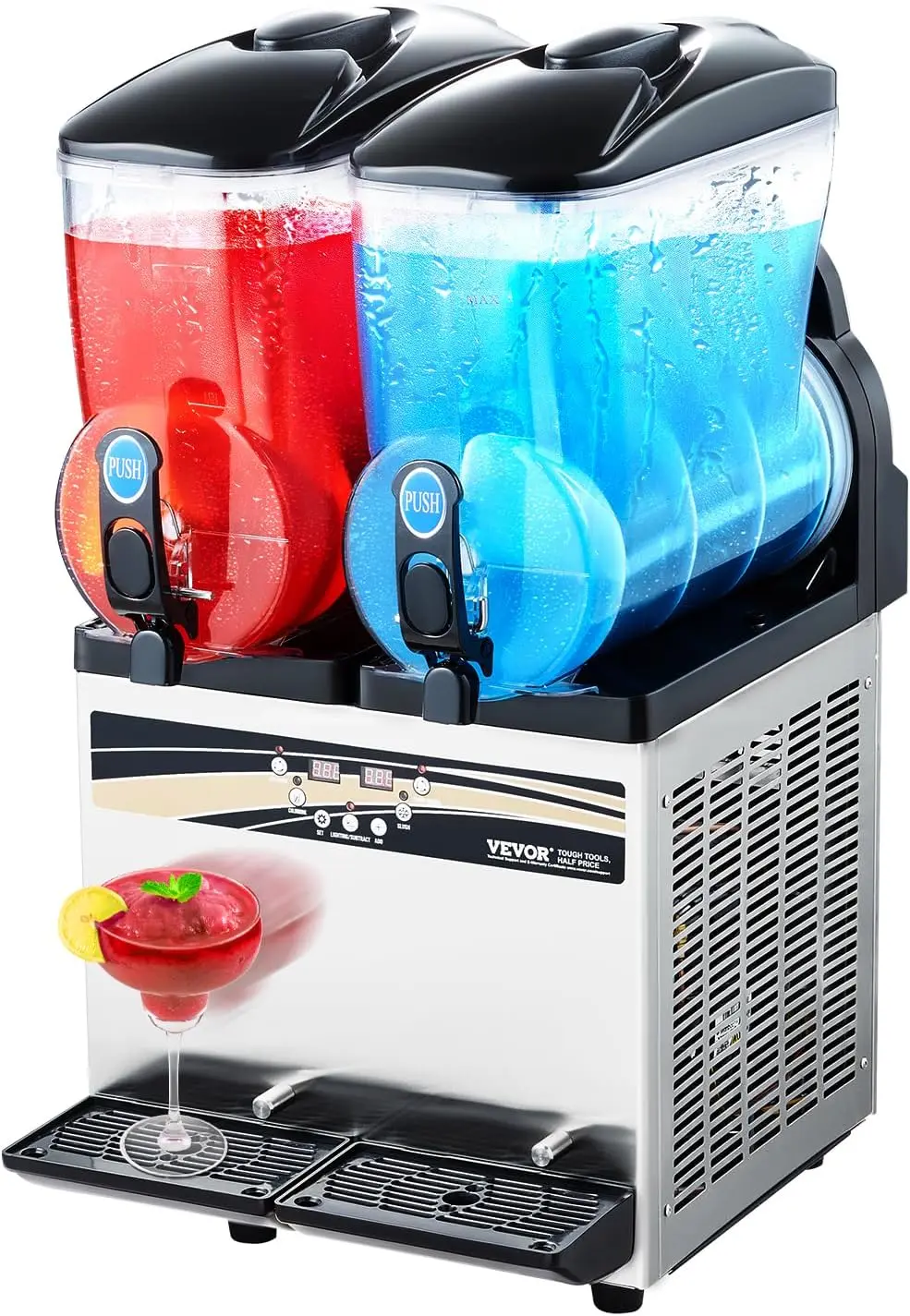Commercial Slushy Machine 15Lx2 Double Tank Margarita Machine 120 Cups Stainless Steel Margarita Smoothie Frozen Drink Machine
Commercial Slushy Machine 15Lx2 Double Tank Margarita Machine 120 Cups Stainless Steel Margarita Smoothie Frozen Drink Machine