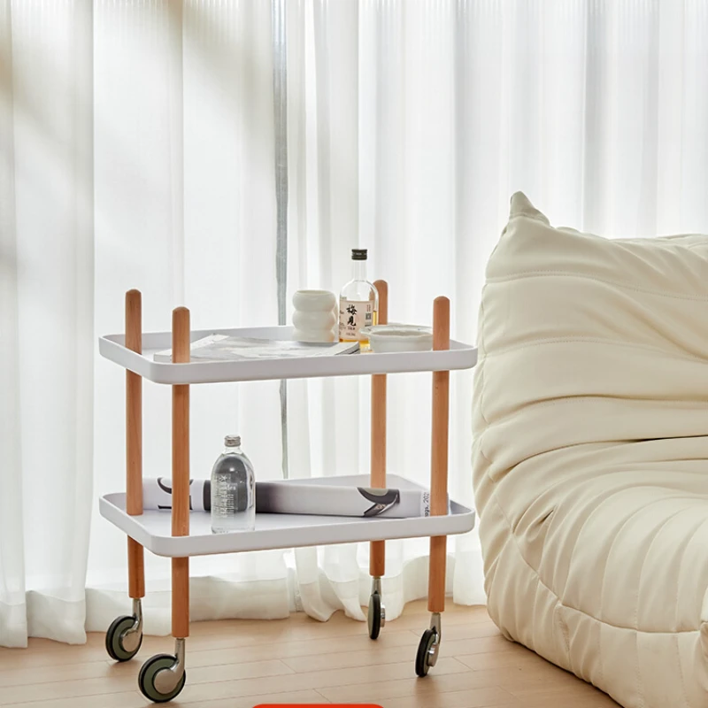 Mobile coffee table with wheels, mini corner modern and simple double-layer cart, creative bedside
Mobile coffee table with wheels, mini corner modern and simple double-layer cart, creative bedside