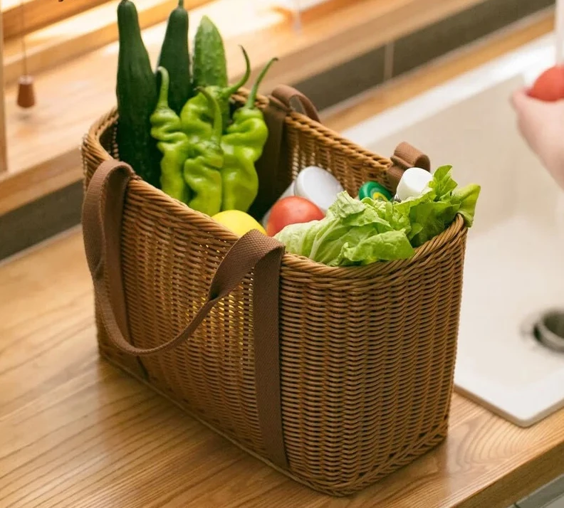 Для фруктов, овощей и покупок Корзина для пикника ручной работы из ротанга с ручкой - большая корзина для хранения
Для фруктов, овощей и покупок Корзина для пикника ручной работы из ротанга с ручкой - большая корзина для хранения