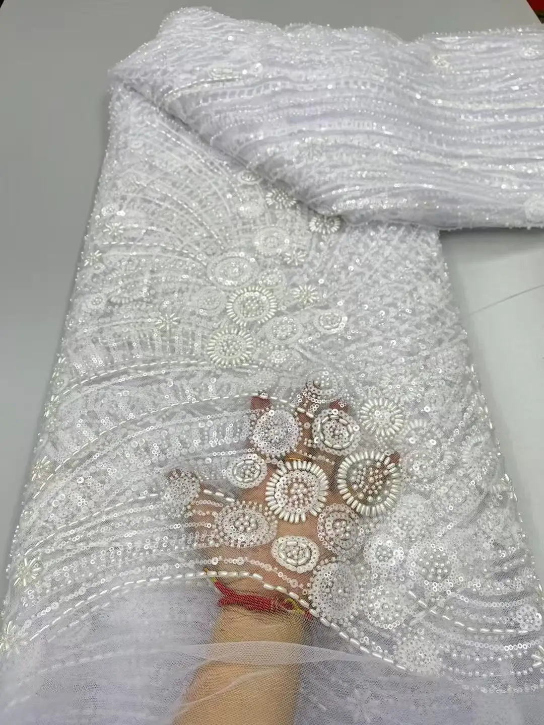 Sky Blue Luxury Sequins Beads Embroidery Lace Fabric Suitable For Private Customized Wedding Dress Lace Fabric Dress Design
Sky Blue Luxury Sequins Beads Embroidery Lace Fabric Suitable For Private Customized Wedding Dress Lace Fabric Dress Design