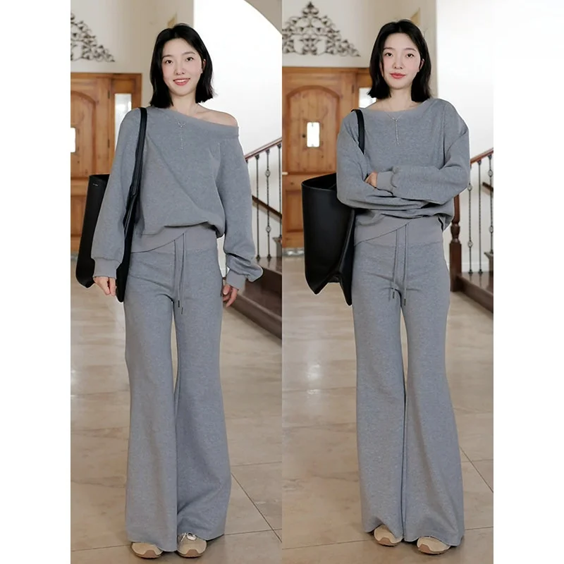 Slimming Effect Air Layer Two-Way Wear oulder Bared Sweatirt High Waist Bell Bot Pants Cotton Coated Spring New Sle ...
Slimming Effect Air Layer Two-Way Wear oulder Bared Sweatirt High Waist Bell Bot Pants Cotton Coated Spring New Sle ...