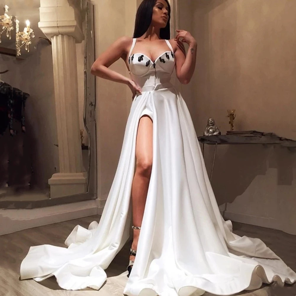 Angelsbridep Sexy A-Line Evening Dress Sweetheart High Split Crystals Prom Gowns Spaghetti Straps For Women Vestidos De Noche
Angelsbridep Sexy A-Line Evening Dress Sweetheart High Split Crystals Prom Gowns Spaghetti Straps For Women Vestidos De Noche