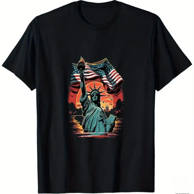 Independence Day Patriotic Statue Of Liberty And NYC Skyline T-shirt The Design Is Novel And Unique Comfortable And Breathable
Independence Day Patriotic Statue Of Liberty And NYC Skyline T-shirt The Design Is Novel And Unique Comfortable And Breathable
