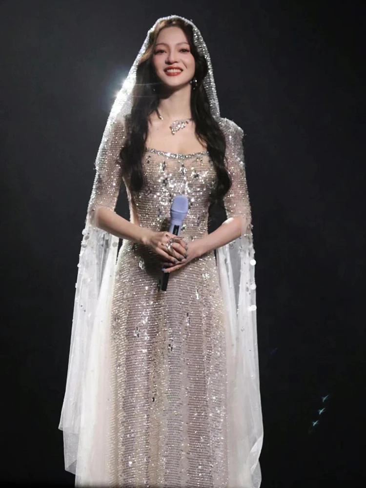 High-Grade Evening Dress Heavy Industry Light Luxury Bride Toast Socialite Temperament Host Performance Costume
High-Grade Evening Dress Heavy Industry Light Luxury Bride Toast Socialite Temperament Host Performance Costume