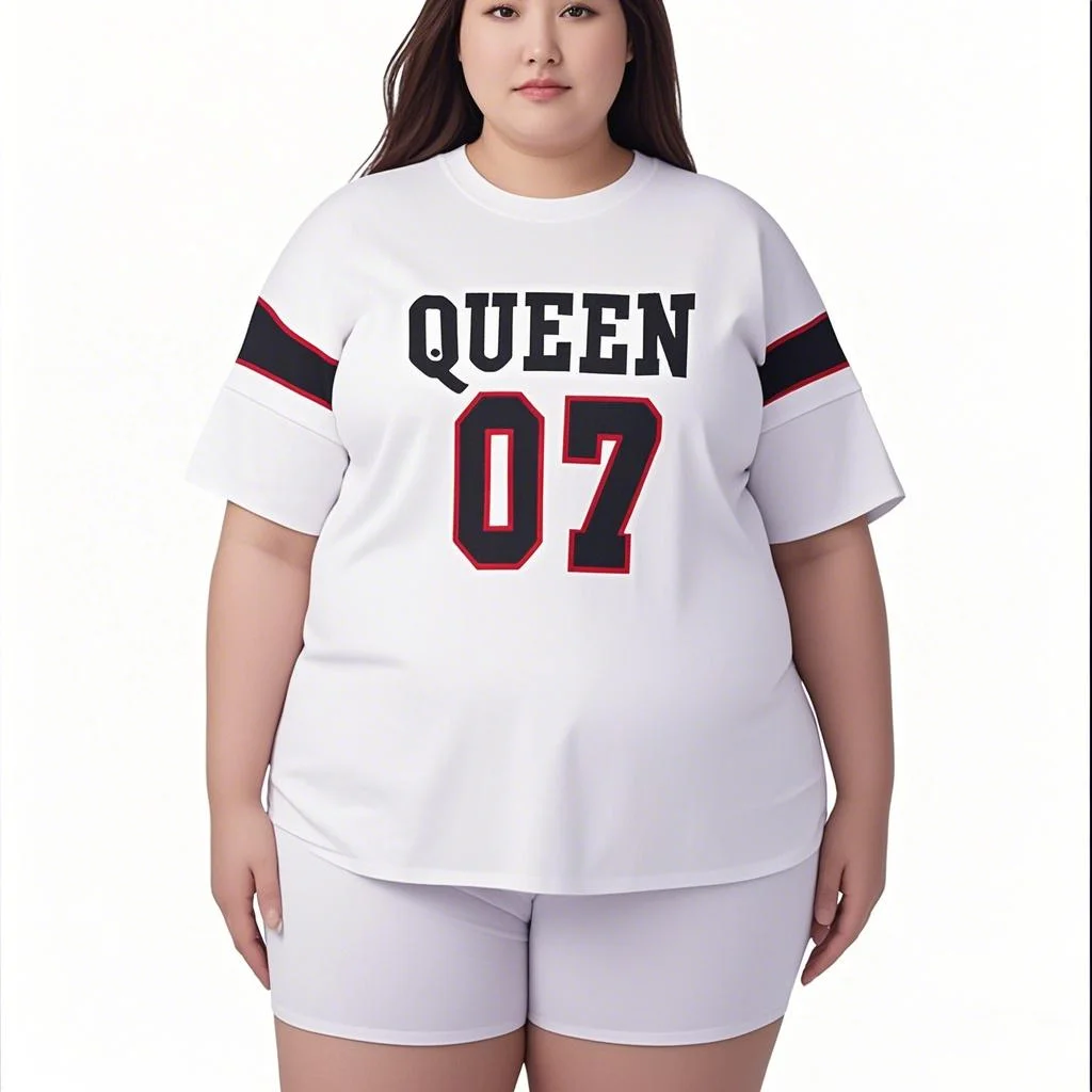 2025 New Fashion Queen Short Sleeve Basketball Sporty Style Sexy Loose Female Clothing Wear Plus Size Casual Wear Breathable
2025 New Fashion Queen Short Sleeve Basketball Sporty Style Sexy Loose Female Clothing Wear Plus Size Casual Wear Breathable