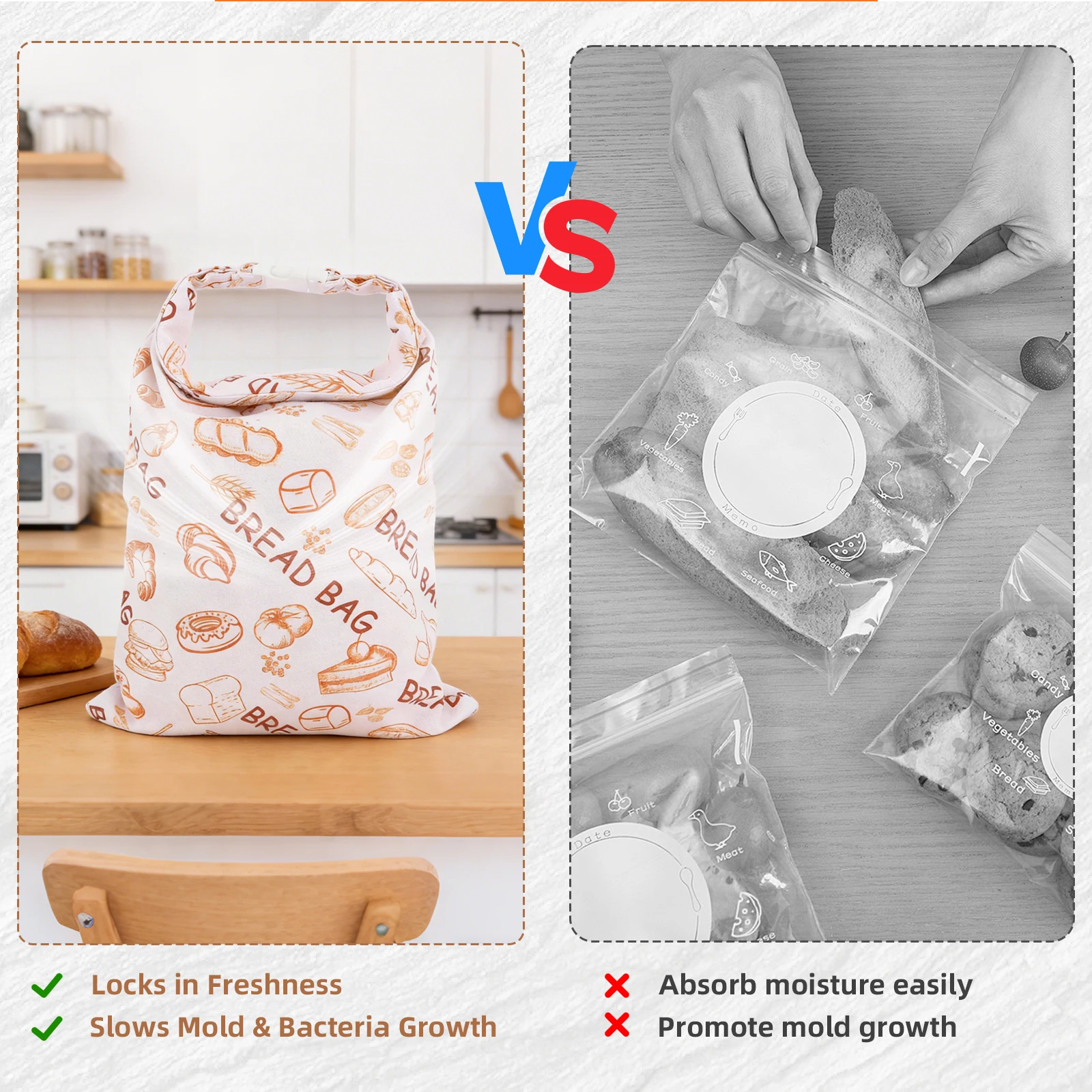 2Pcs Beeswax Lining Bread Bags Moisture Lock Food Storage Cloth Bag 12x17inch Large Capacity for Homemade Breads Freshness
2Pcs Beeswax Lining Bread Bags Moisture Lock Food Storage Cloth Bag 12x17inch Large Capacity for Homemade Breads Freshness