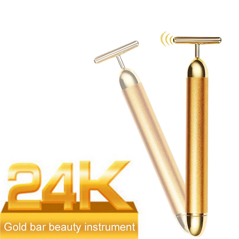 1pcs 24k Gold Thin Face Stick Roller Slimming Massage Stick Face Beauty Care Tshaped Vibrating Tool
1pcs 24k Gold Thin Face Stick Roller Slimming Massage Stick Face Beauty Care Tshaped Vibrating Tool