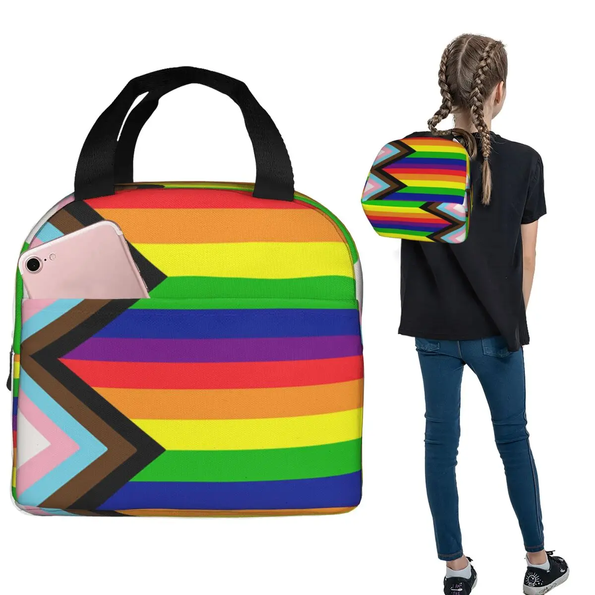 Новая изолированная сумка для обеда с радужным флагом для гей-прайда ЛГБТК для женщин и детей, портативные коробки для еды, термосумка для обеда
Новая изолированная сумка для обеда с радужным флагом для гей-прайда ЛГБТК для женщин и детей, портативные коробки для еды, термосумка для обеда