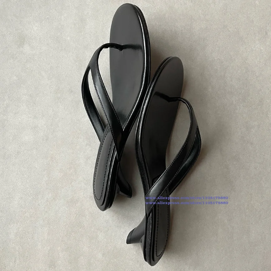 Black Leather Kitten Heel Flip-Flop Sandals Slip On Mules Slide Sandals Designer Dress Party Shoes Sandalias De Mujer Verano
Black Leather Kitten Heel Flip-Flop Sandals Slip On Mules Slide Sandals Designer Dress Party Shoes Sandalias De Mujer Verano