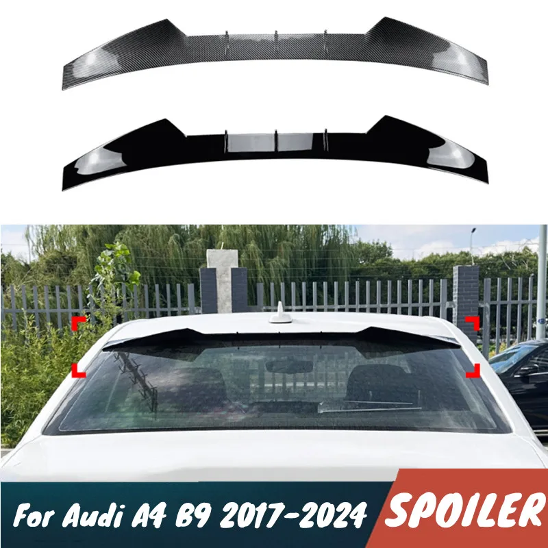 For 2017-2024 Audi A4 B9 High Quality ABS Plastic Black Carbon Car Rear windshield Spoiler Wings Car Tuning Accessories
For 2017-2024 Audi A4 B9 High Quality ABS Plastic Black Carbon Car Rear windshield Spoiler Wings Car Tuning Accessories
