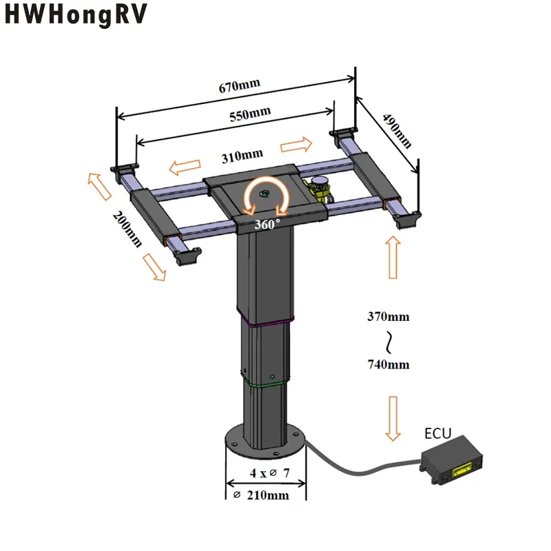 12V electrical RV Table Frame with Turning and Shifting Mechanism and van table Free-Standing Lifting Frame
12V electrical RV Table Frame with Turning and Shifting Mechanism and van table Free-Standing Lifting Frame