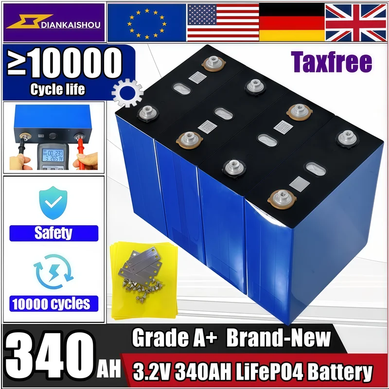 New A-grade electric vehicle ship solar system 340Ah LiFePO4 3.2V cells suitable for DIY 12V 24V 48V battery pack no tax
New A-grade electric vehicle ship solar system 340Ah LiFePO4 3.2V cells suitable for DIY 12V 24V 48V battery pack no tax