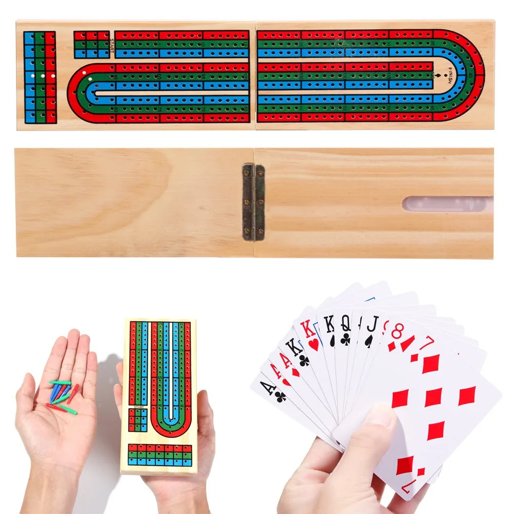 Wooden Cribbage Wars Board Game Classic Scoreboard Cribbage Board Game Set With Built-in Storage Compartment
Wooden Cribbage Wars Board Game Classic Scoreboard Cribbage Board Game Set With Built-in Storage Compartment