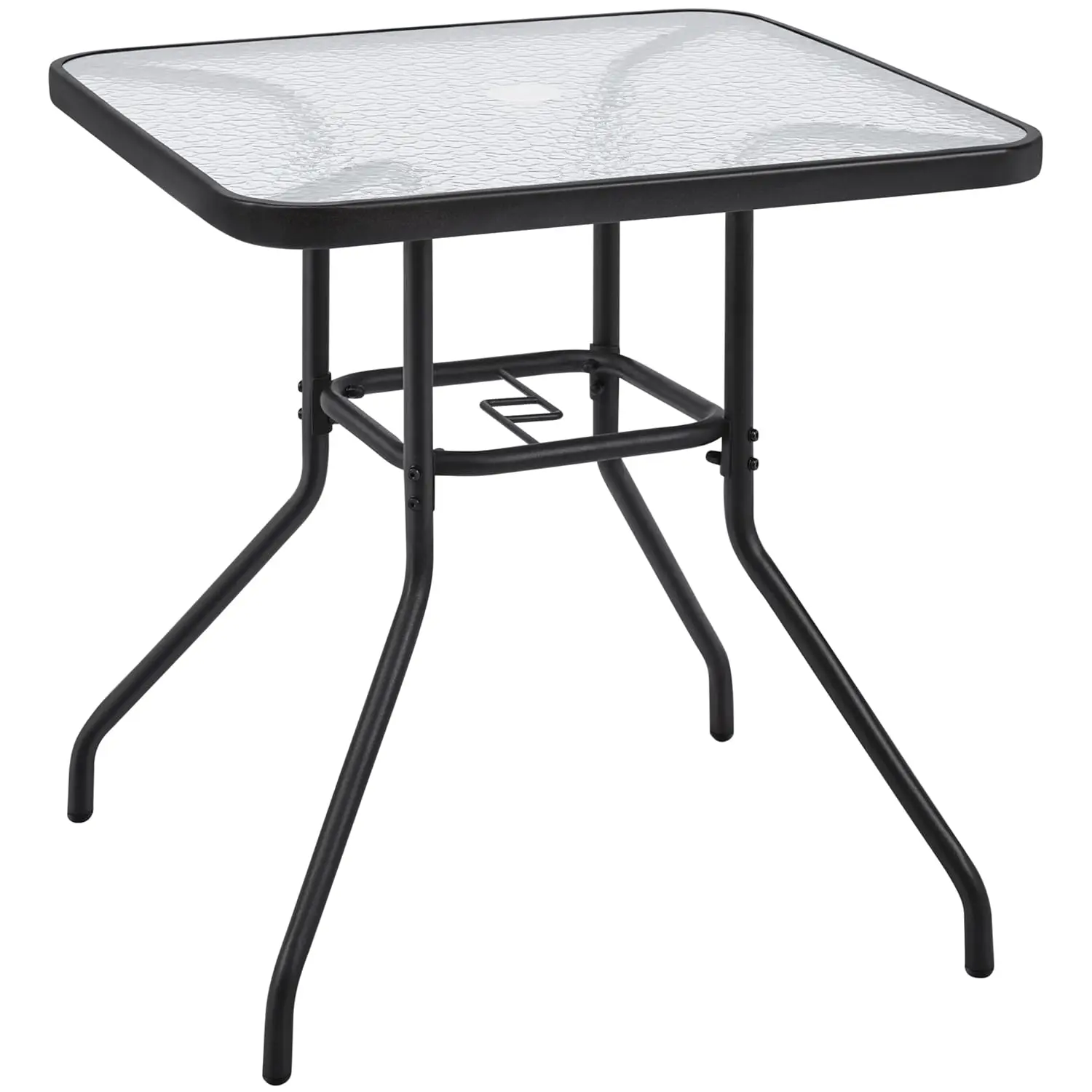 28in Square Patio Bistro Dining Table Umbrella Hole Tempered Glass Top Balcony Backyard Lawn Garden, Custom
28in Square Patio Bistro Dining Table Umbrella Hole Tempered Glass Top Balcony Backyard Lawn Garden, Custom