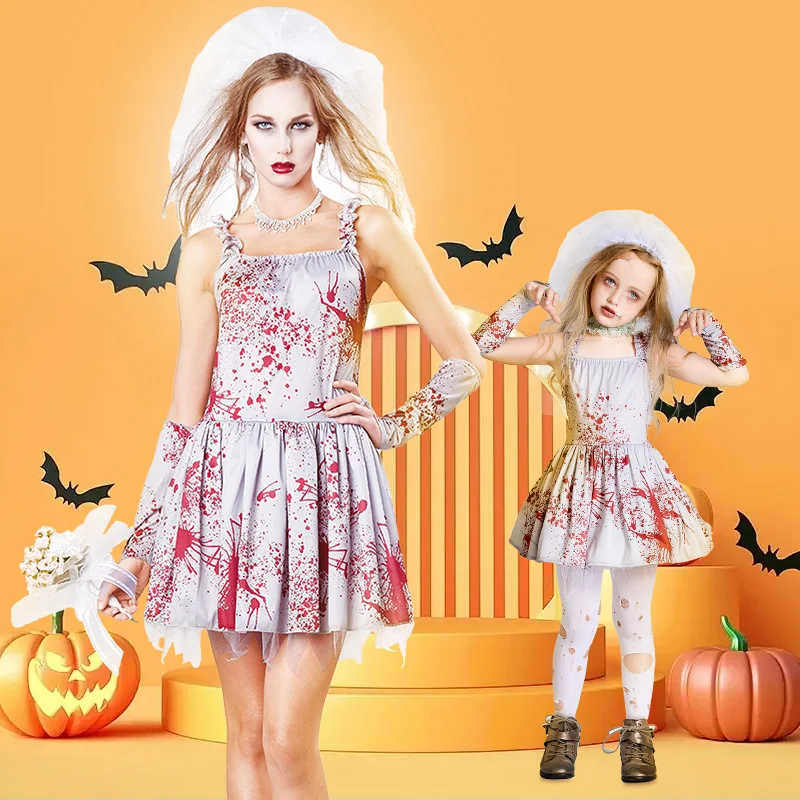 Gray Bloodstained Halloween Costume Women's Bride Role-playing Cosplay Clothing Parent-child Matching Outfit Polyester Material
Gray Bloodstained Halloween Costume Women's Bride Role-playing Cosplay Clothing Parent-child Matching Outfit Polyester Material