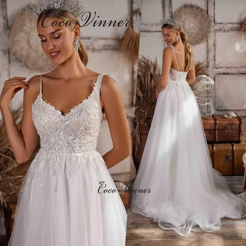 Пляжное свадебное платье трапециевидной формы с маленькими бретелями по индивидуальному заказу, 2025, кружевная тюлевая юбка с блестками и аппликацией, простое платье невесты со шлейфом W1367
Пляжное свадебное платье трапециевидной формы с маленькими бретелями по индивидуальному заказу, 2025, кружевная тюлевая юбка с блестками и аппликацией, простое платье невесты со шлейфом W1367