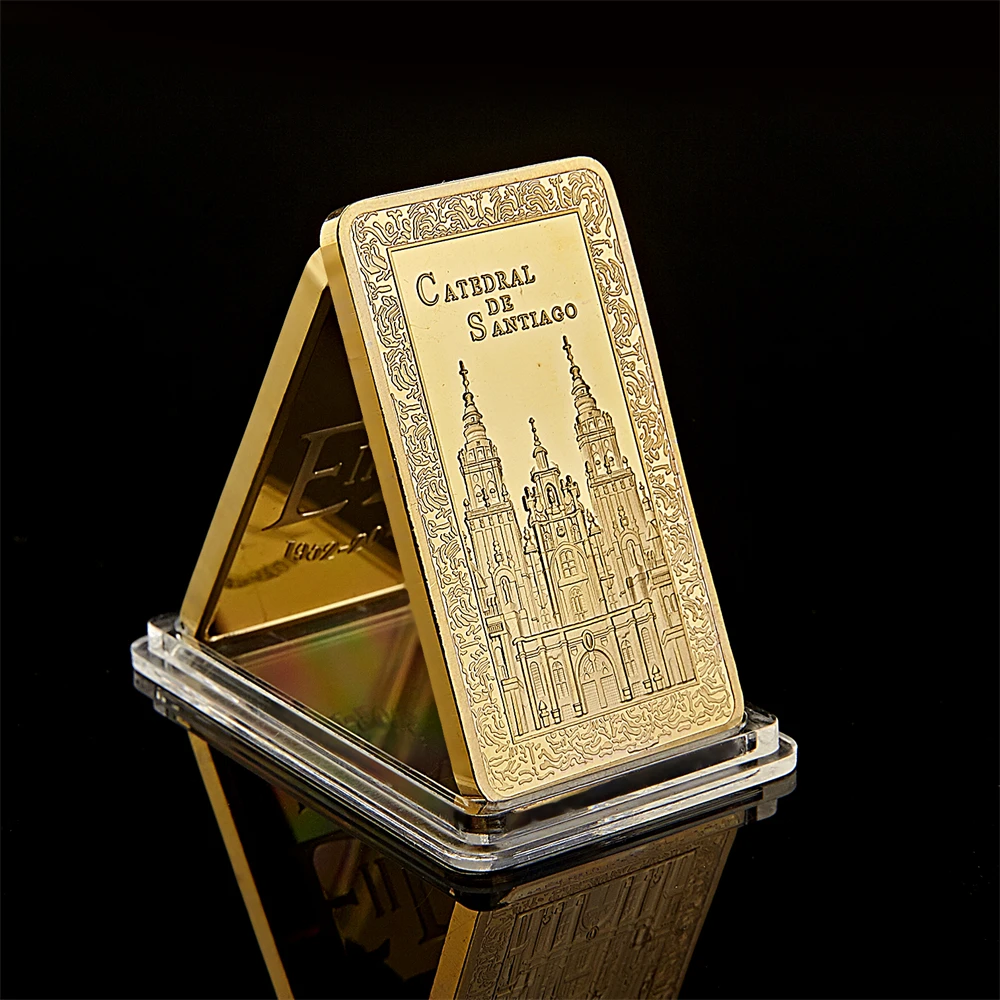 Collectible Spain Camino De Santiago Cathedral Christian Replica Bullion Gold Bar Souvenir Coins
Collectible Spain Camino De Santiago Cathedral Christian Replica Bullion Gold Bar Souvenir Coins