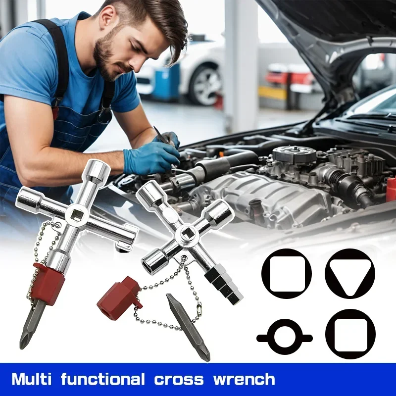 4 in 1 Silver Wrench Multifunction Cross Switch Square Key Wrench Quadrangle Screwdriver Tool Set Elevator Cabinet Hand Tools
4 in 1 Silver Wrench Multifunction Cross Switch Square Key Wrench Quadrangle Screwdriver Tool Set Elevator Cabinet Hand Tools
