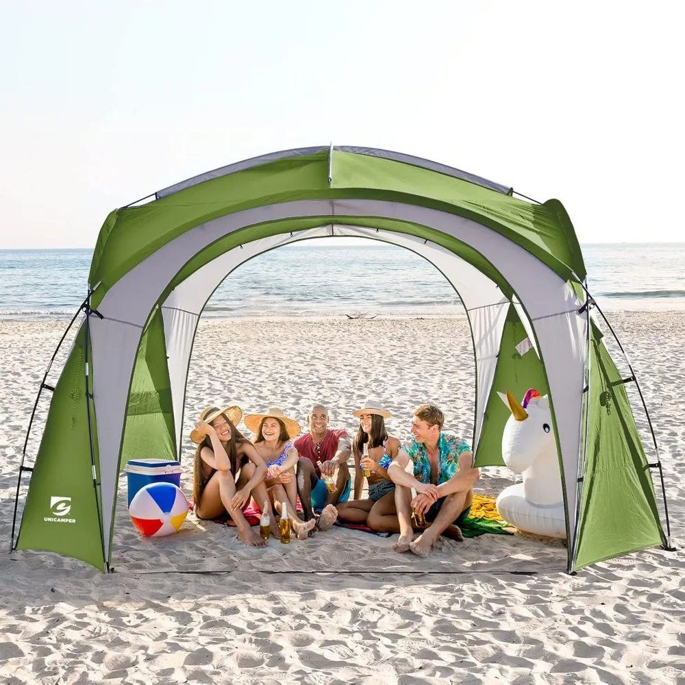 Beach Tent 12 X 12ft Large UPF50+ Pop Up Canopy with 2-Pcs Side Wall, Sun Shelter Rainproof, Waterproof for Camping Trips, Backy
Beach Tent 12 X 12ft Large UPF50+ Pop Up Canopy with 2-Pcs Side Wall, Sun Shelter Rainproof, Waterproof for Camping Trips, Backy
