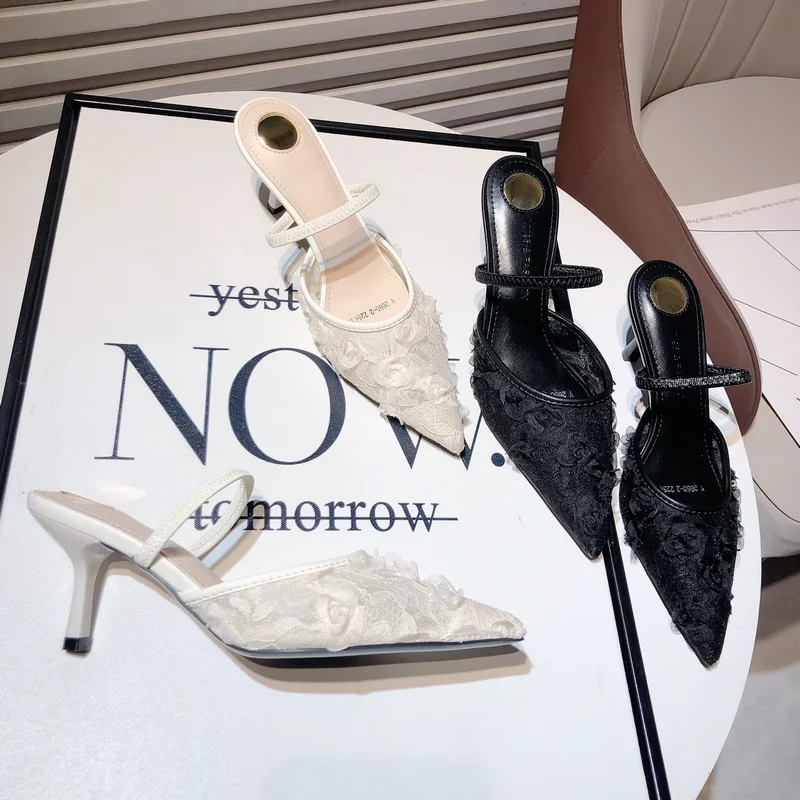 2025 Women's High Heel Sandal Luxury Elegant Designer Mesh Open Heel Sandals Shoes Sexy Lace Upper Pumps Stiletto Lady Mules
2025 Women's High Heel Sandal Luxury Elegant Designer Mesh Open Heel Sandals Shoes Sexy Lace Upper Pumps Stiletto Lady Mules
