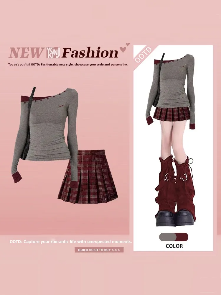 Spring New Sle Spicy Girl One oulder Long Sve Women's plus Size Skirt Set Faionable Versatile High Waist ort Skirt
Spring New Sle Spicy Girl One oulder Long Sve Women's plus Size Skirt Set Faionable Versatile High Waist ort Skirt