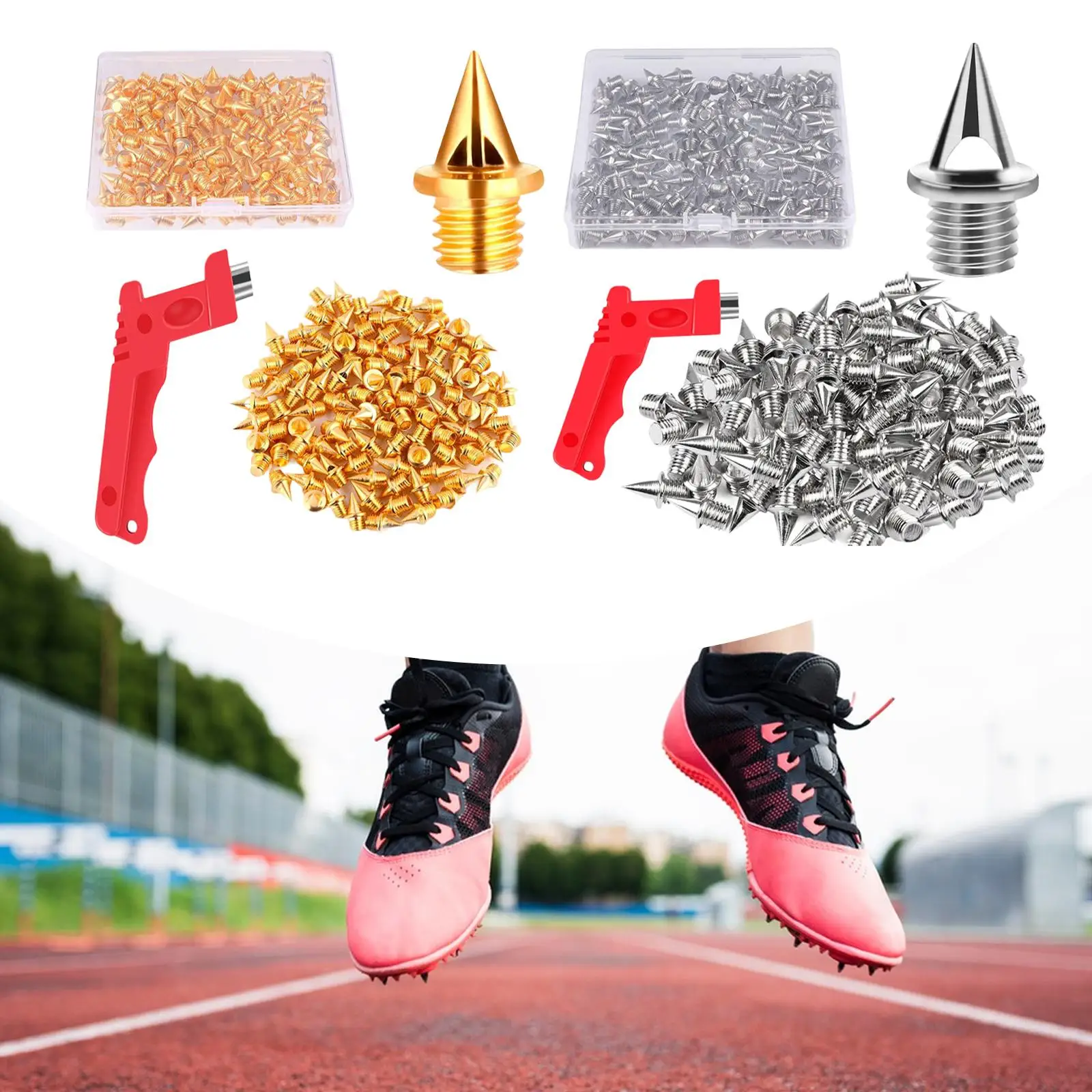 120x Track Shoe Spikes with Wrench Men Women Metal Sturdy Replacement Spikes 0.5 cm for Sprint Trekking Short Running Jogging
120x Track Shoe Spikes with Wrench Men Women Metal Sturdy Replacement Spikes 0.5 cm for Sprint Trekking Short Running Jogging