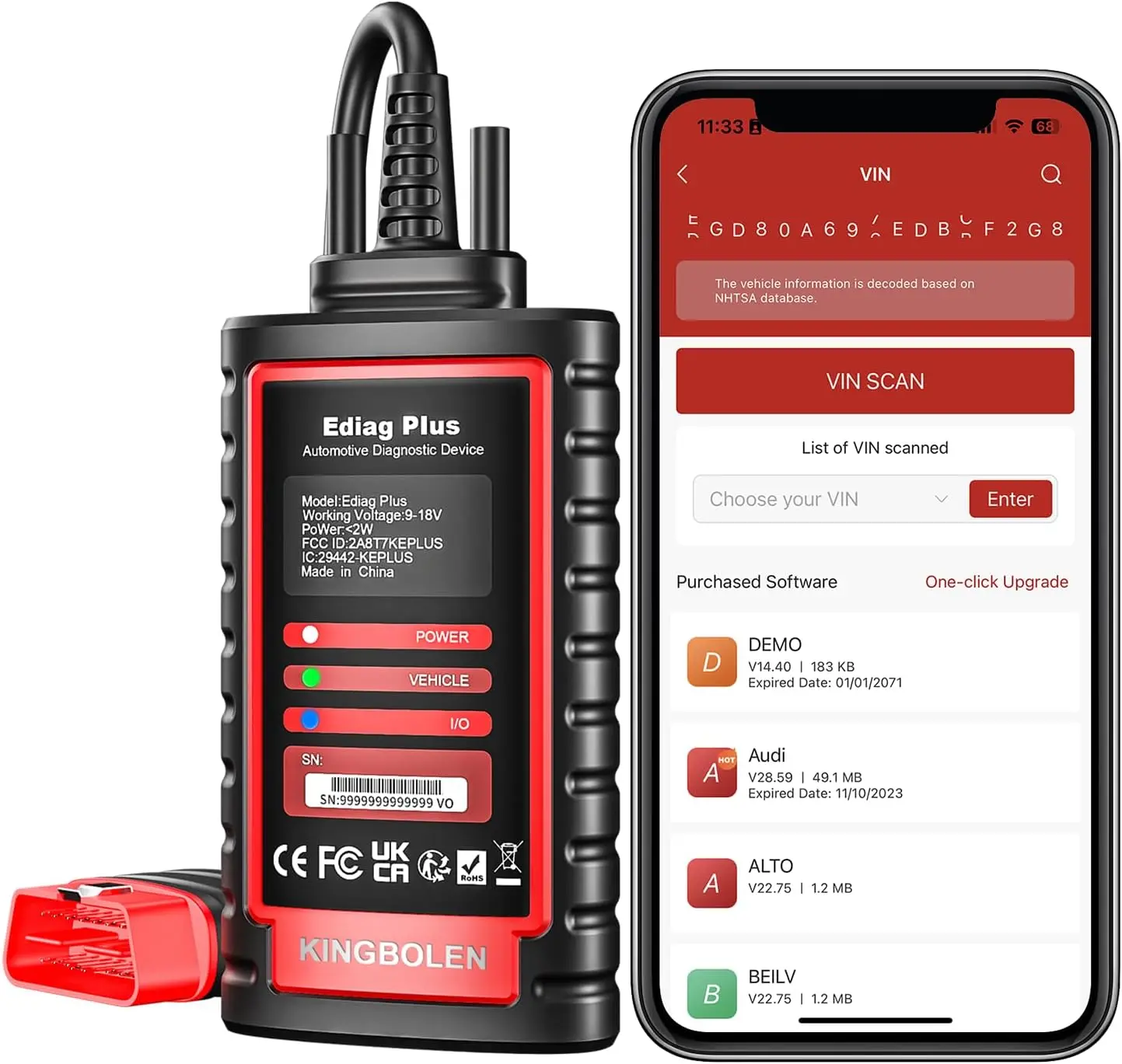 KINGBOLEN Ediag Plus Bluetooth сканер, все системы Двунаправленного управления OBD2 диагностический сканер для iOS и Android с кодированием ЭБУ
KINGBOLEN Ediag Plus Bluetooth сканер, все системы Двунаправленного управления OBD2 диагностический сканер для iOS и Android с кодированием ЭБУ