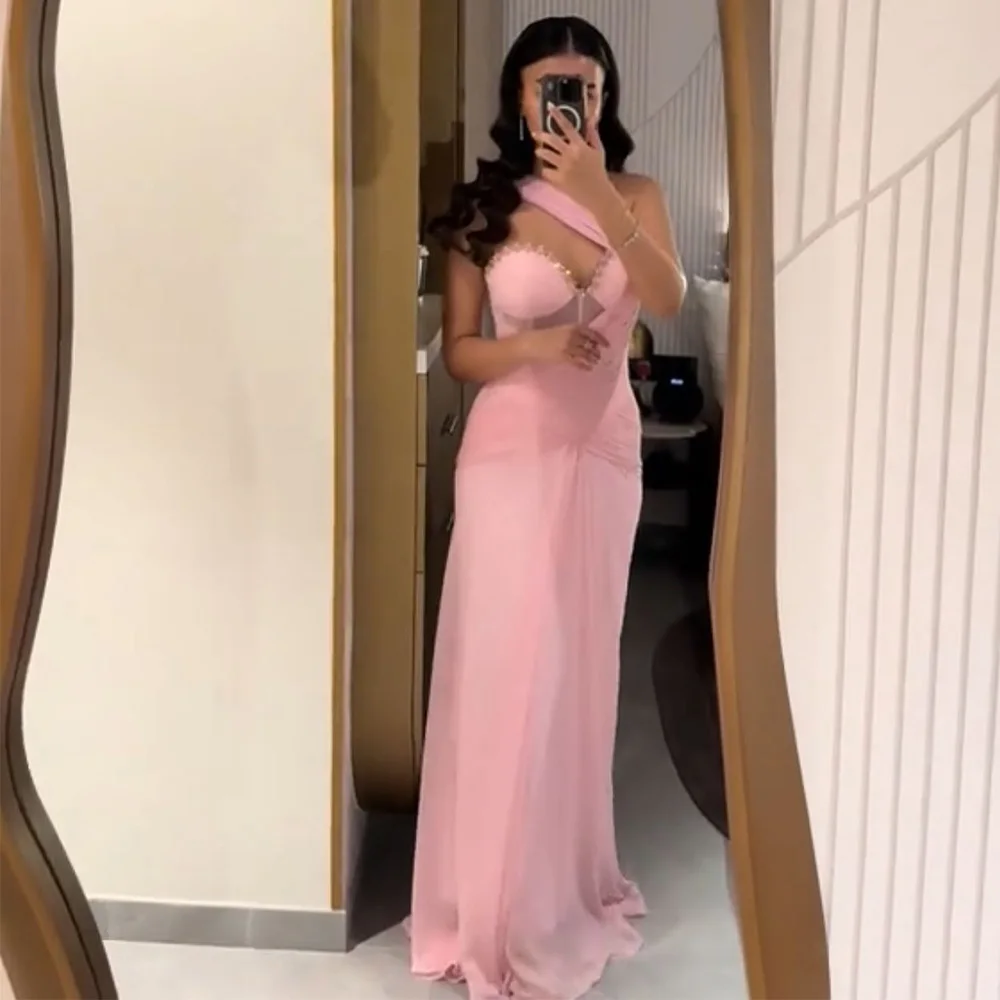 Classic Pink Chiffon Customized Evening Dress Sexy Sweetheart Celebrity Gowns High Quality Crystal Sleeveless Party Dresses
Classic Pink Chiffon Customized Evening Dress Sexy Sweetheart Celebrity Gowns High Quality Crystal Sleeveless Party Dresses