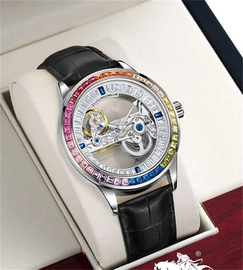 Duke of Lorraine Автоматические механические часы с одним мостом для мужчин, часы для пар, инкрустированные бриллиантами, роскошные модные повседневные универсальные стильные часы для мужчин, дизайн скелета, кожаный ремешок, верхний выбор для подарка, не
Duke of Lorraine Автоматические механические часы с одним мостом для мужчин, часы для пар, инкрустированные бриллиантами, роскошные модные повседневные универсальные стильные часы для мужчин, дизайн скелета, кожаный ремешок, верхний выбор для подарка, не