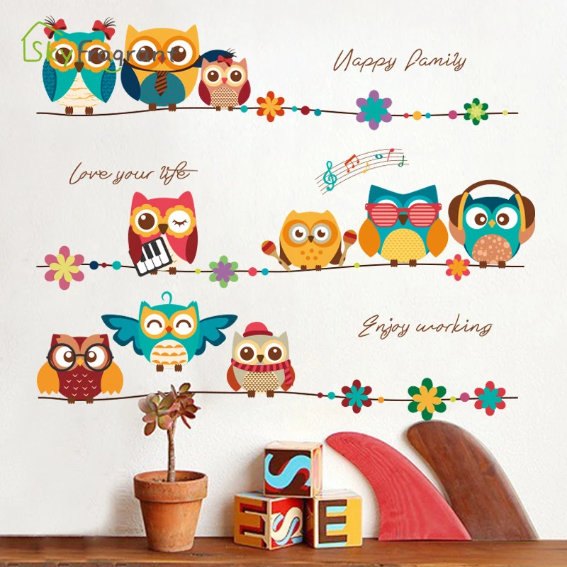 Cartoon Cute Owl Animals Wall Stickers For Kids Rooms Child Bedroom Wall Decoration Self Adhesive Vinyl Sticker Wallpapers
Cartoon Cute Owl Animals Wall Stickers For Kids Rooms Child Bedroom Wall Decoration Self Adhesive Vinyl Sticker Wallpapers