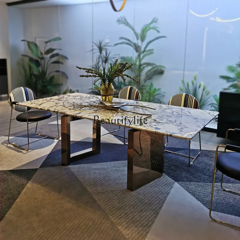 Ocean Storm Natural Marble Dining Table Large Flat Layer Italian Minimalist Rectangle 
Ocean Storm Natural Marble Dining Table Large Flat Layer Italian Minimalist Rectangle
