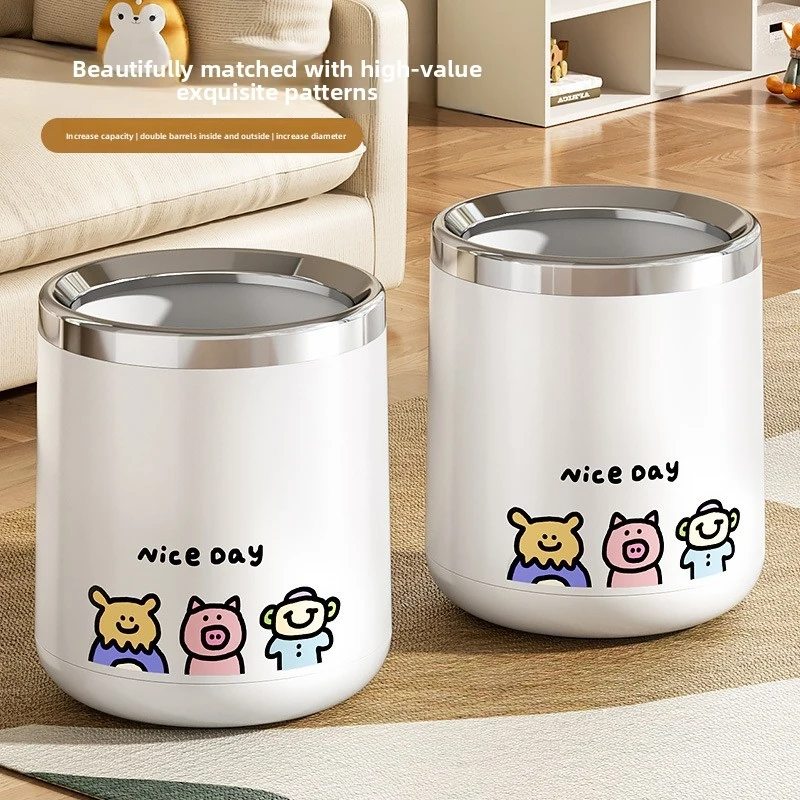 Electroplated trash can without lid, double compartment, cartoon style, simple design, suitable for living room and bedroom
Electroplated trash can without lid, double compartment, cartoon style, simple design, suitable for living room and bedroom