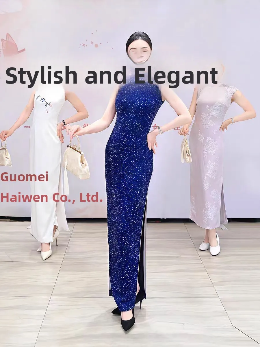 Новые китайские платья-слим с улучшенным дизайном, украшенные стразами, женские, с высоким разрезом, дышащие, изящные
Новые китайские платья-слим с улучшенным дизайном, украшенные стразами, женские, с высоким разрезом, дышащие, изящные