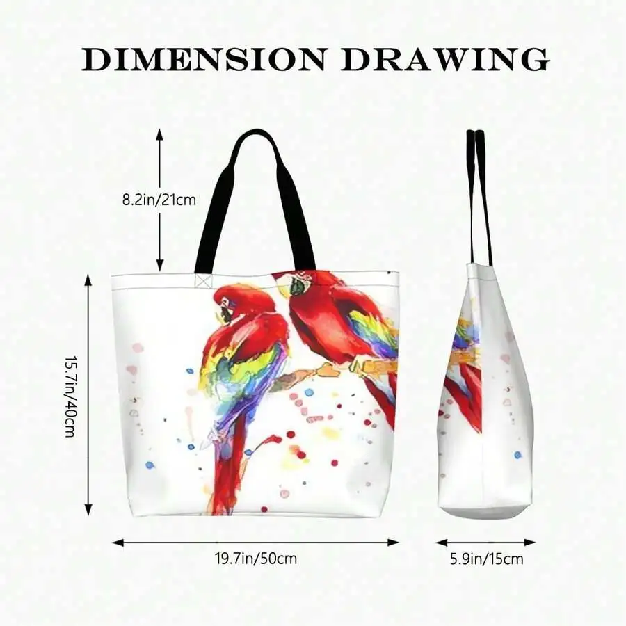 Vibrant Watercolor Parrot Tote Bag For Adults - Casual Artistic Shoulder Bag With Macaw Print
Vibrant Watercolor Parrot Tote Bag For Adults - Casual Artistic Shoulder Bag With Macaw Print