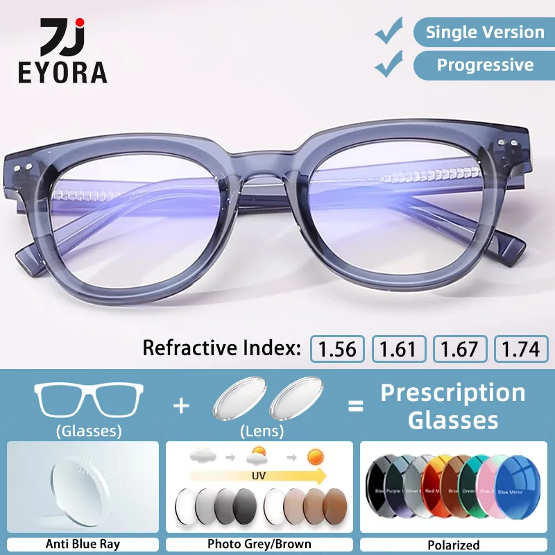 EYORA Fashion TR90 Oval Women Reading Glasses Anti Blue Ray Photochromic Myopia Glasses Progressive Prescription Optical Eyewear
EYORA Fashion TR90 Oval Women Reading Glasses Anti Blue Ray Photochromic Myopia Glasses Progressive Prescription Optical Eyewear