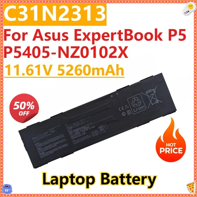 High Quality New 11.61V 5260mAh C31N2313 Laptop Battery For Asus ExpertBook P5 P5405-NZ0102X
High Quality New 11.61V 5260mAh C31N2313 Laptop Battery For Asus ExpertBook P5 P5405-NZ0102X