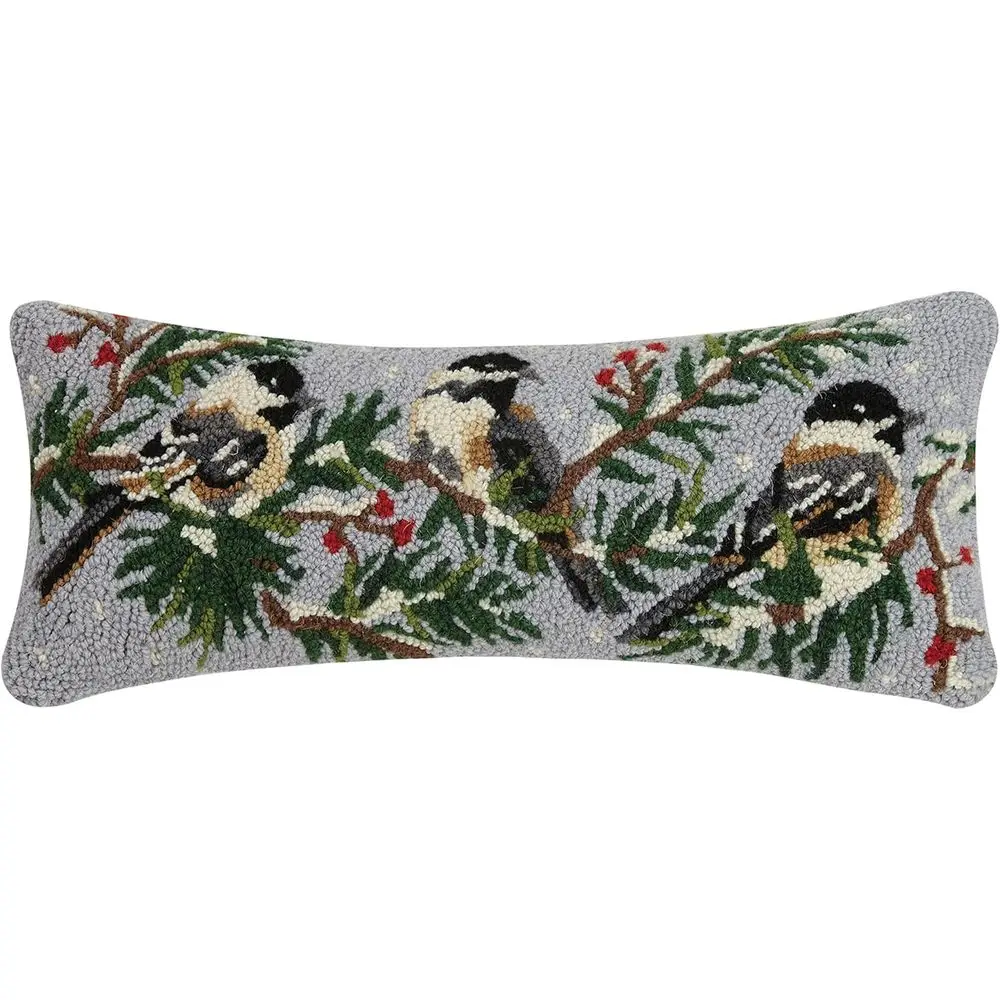 20-дюймовая подушка ручной работы с изображением трио синиц на ветке
20-дюймовая подушка ручной работы с изображением трио синиц на ветке