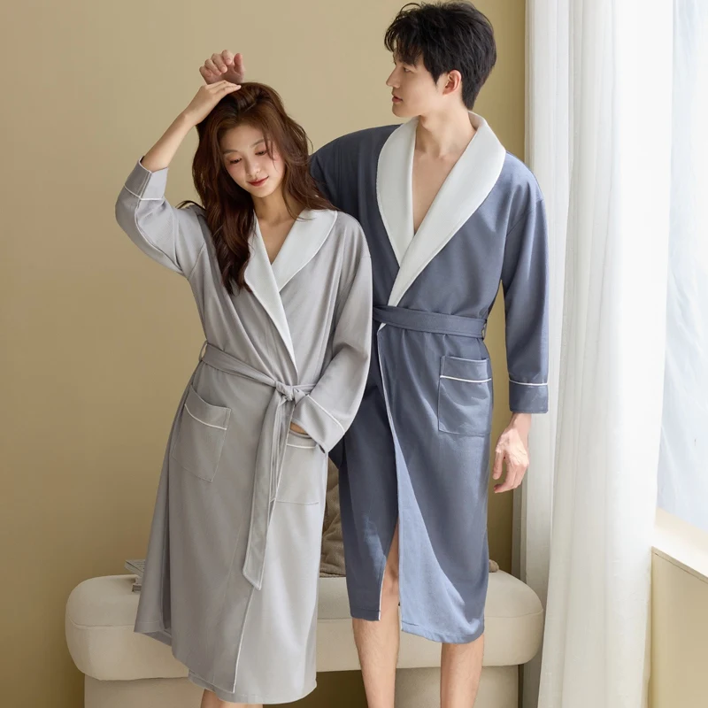2024 Autumn Couple Long Sleeve Cotton Kimono Robes for Men Korean Loose Sleepwear Bathrobe Women Bath Robe Homewear Home Clothes
2024 Autumn Couple Long Sleeve Cotton Kimono Robes for Men Korean Loose Sleepwear Bathrobe Women Bath Robe Homewear Home Clothes