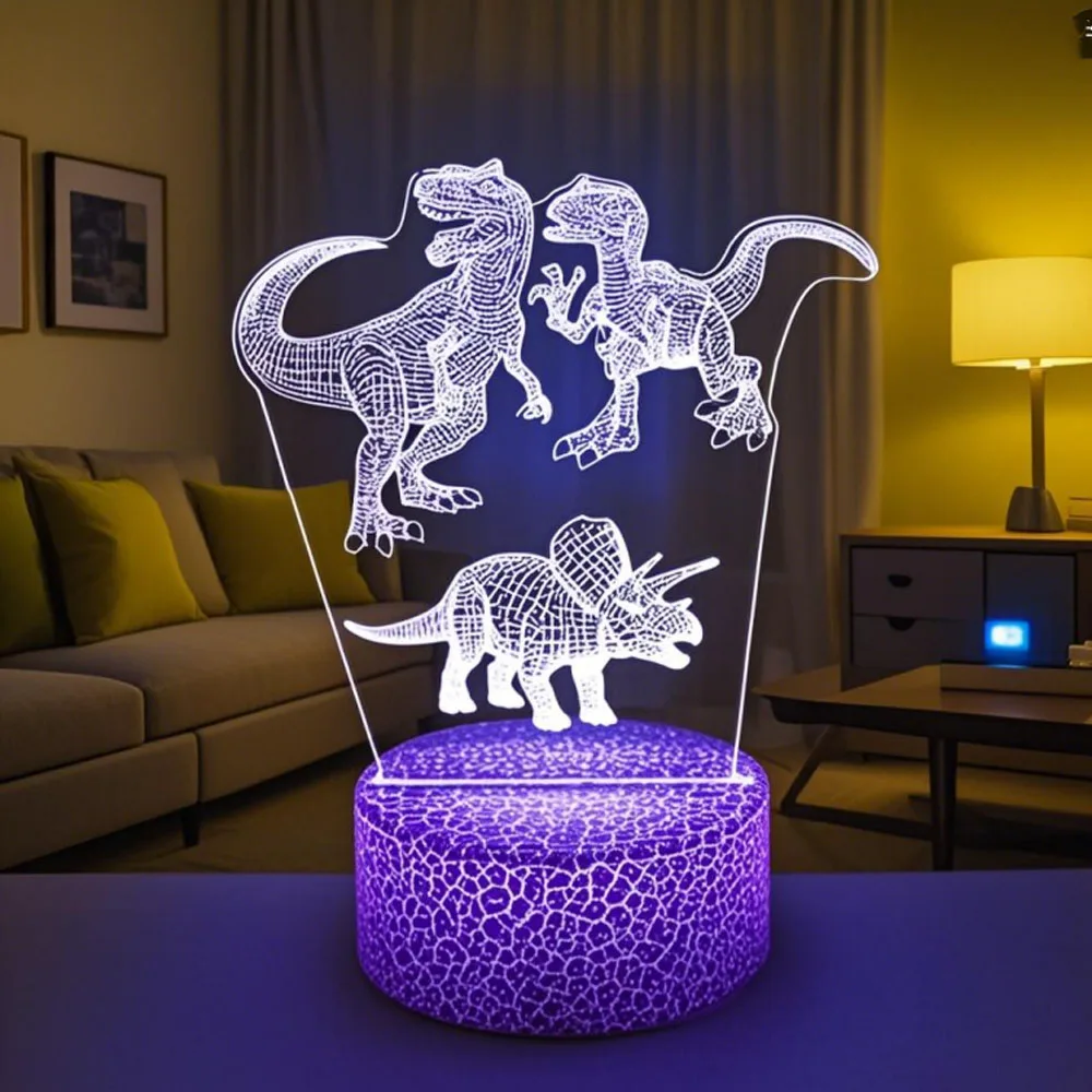Dinosaur 3D Illusion Night Light 7 &16 Color Changing USB Powered Smart Touch Table Lamp For Kids Creative Bedroom Decoration
Dinosaur 3D Illusion Night Light 7 &16 Color Changing USB Powered Smart Touch Table Lamp For Kids Creative Bedroom Decoration