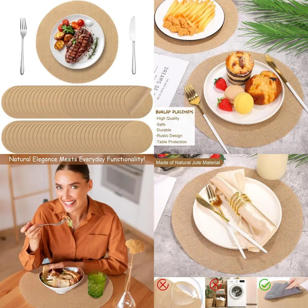 100 Pieces Round Burlap Placemats 11.8 Inch Reusable Brown Table Mats Heat Resistant Natural Jute Fibers Placemats Burlap Circl
100 Pieces Round Burlap Placemats 11.8 Inch Reusable Brown Table Mats Heat Resistant Natural Jute Fibers Placemats Burlap Circl