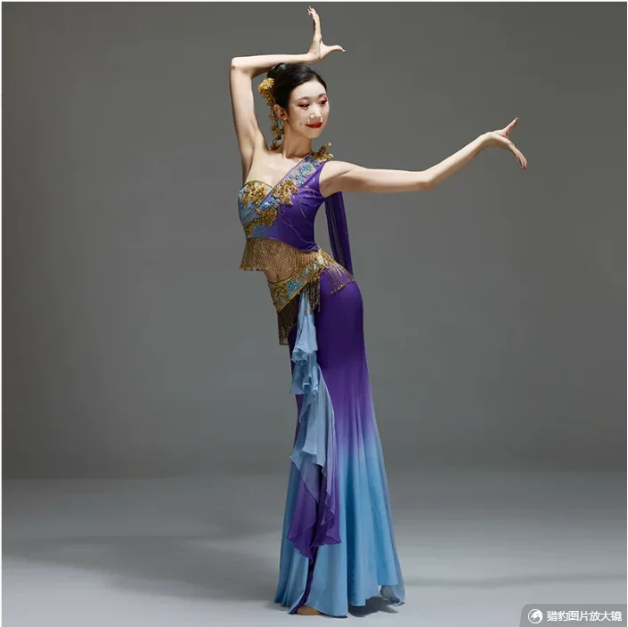 Dai Ethnic Dance Costume, Female Belly Dance, Sequin Festival, Oriental Peacock Costume
Dai Ethnic Dance Costume, Female Belly Dance, Sequin Festival, Oriental Peacock Costume