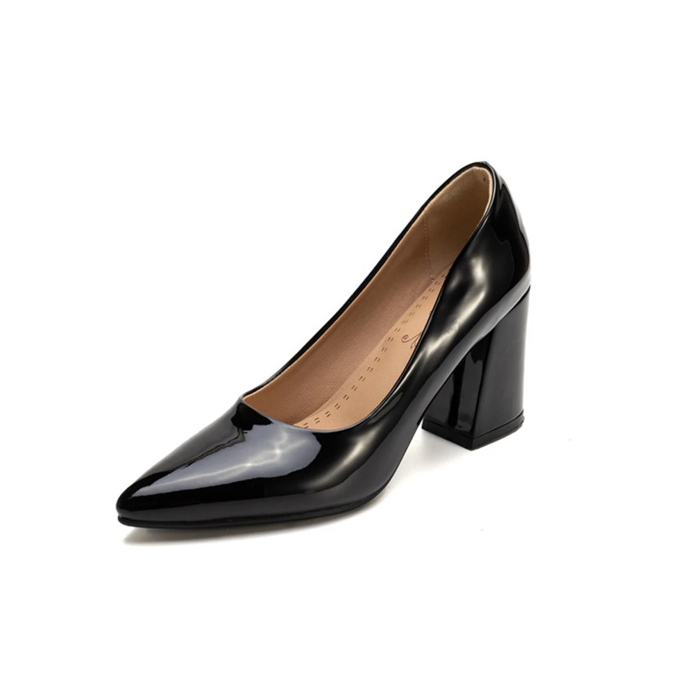 Glossy Patent Leather Pointed Toe Block Heel Pumps Black Red Gold Silver Plus Size 32-54 Womens Dress Shoes M-438A
Glossy Patent Leather Pointed Toe Block Heel Pumps Black Red Gold Silver Plus Size 32-54 Womens Dress Shoes M-438A
