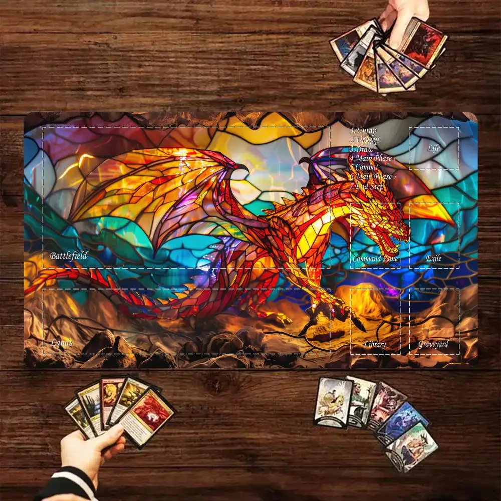 Игровой коврик Magic Card с зоной, цветной стеклянный игровой коврик с огненным драконом mtg, настольный коврик Commander Playmat, подходящий для игровых сбора
Игровой коврик Magic Card с зоной, цветной стеклянный игровой коврик с огненным драконом mtg, настольный коврик Commander Playmat, подходящий для игровых сбора