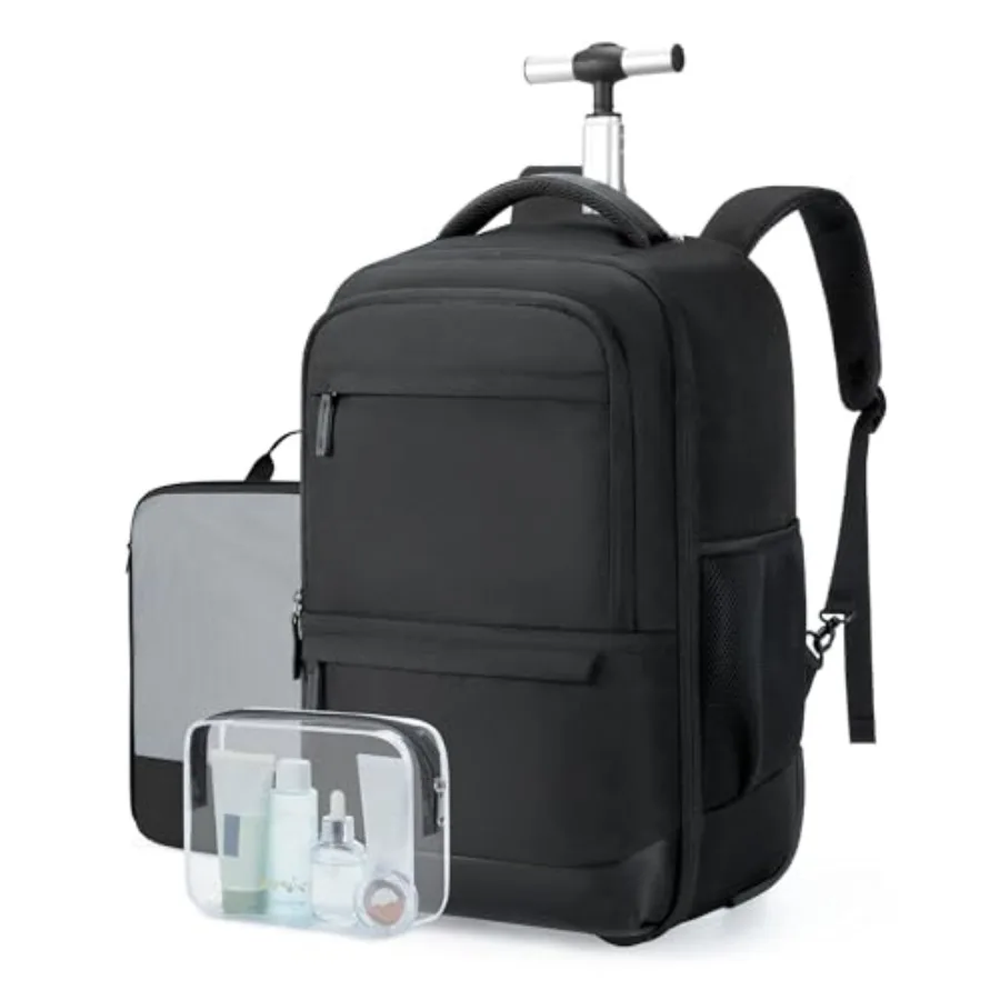 Rolling Travel Backpack, Water-Resistant Travel Laptop Backpacks with Wheels for Adults, 17 Inch Large Roller College Backpack
Rolling Travel Backpack, Water-Resistant Travel Laptop Backpacks with Wheels for Adults, 17 Inch Large Roller College Backpack