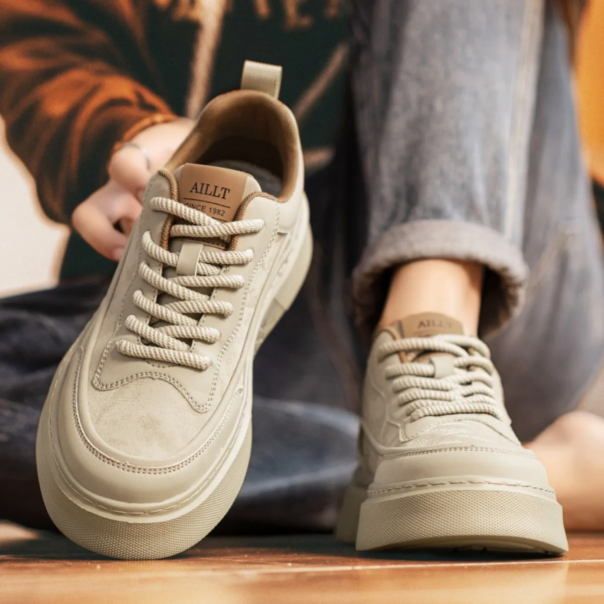 Men's Thick Sole Sneakers - Lightweight Breathable Elevator Lace-Up Non-Slip Comfy Casual Walking Board Footwear Four-season
Men's Thick Sole Sneakers - Lightweight Breathable Elevator Lace-Up Non-Slip Comfy Casual Walking Board Footwear Four-season