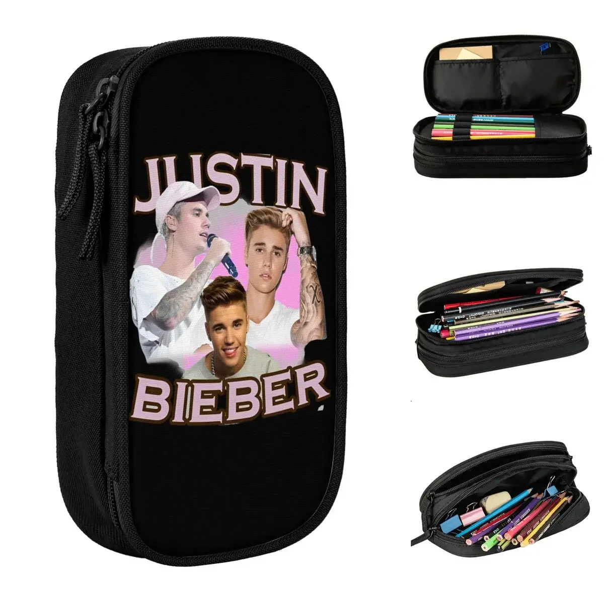 Justins Biebers Hip Hop Pencil Case Fashion Singer Pen Holder Bags Student Large Storage Students School Zipper Pencil Pouch
Justins Biebers Hip Hop Pencil Case Fashion Singer Pen Holder Bags Student Large Storage Students School Zipper Pencil Pouch