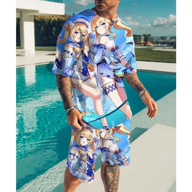 2025 Anime Cute Role Playing Men's Knitted Summer 3D Printed Short Sleeved T-shirt Set Quick Drying Fashion 2-piece Set
2025 Anime Cute Role Playing Men's Knitted Summer 3D Printed Short Sleeved T-shirt Set Quick Drying Fashion 2-piece Set