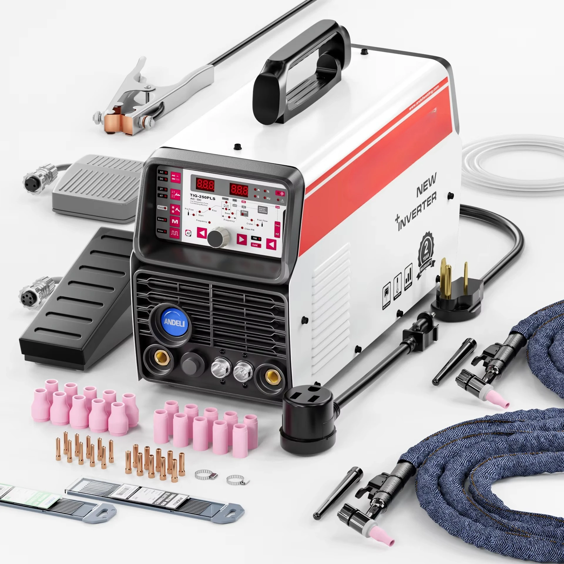 TIG-250PLS 220V/110V AC DC cold spot pulse high frequency argon arc welding machine
TIG-250PLS 220V/110V AC DC cold spot pulse high frequency argon arc welding machine