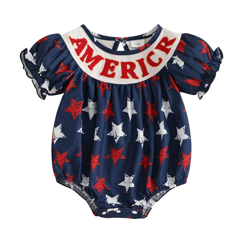Cathery Kids Baby Girls 4th of July Rompers Star Letter Short Sleeve Bodysuits Cute Summer Clothes
Cathery Kids Baby Girls 4th of July Rompers Star Letter Short Sleeve Bodysuits Cute Summer Clothes